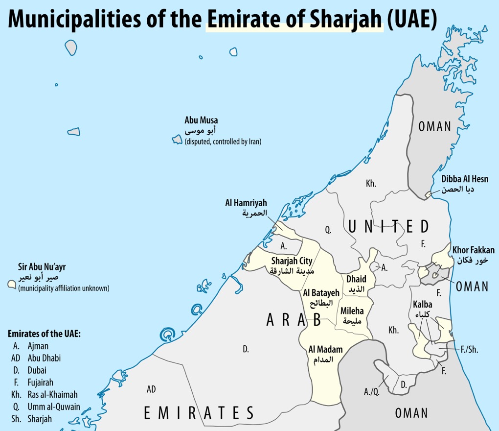 Map of the UAE