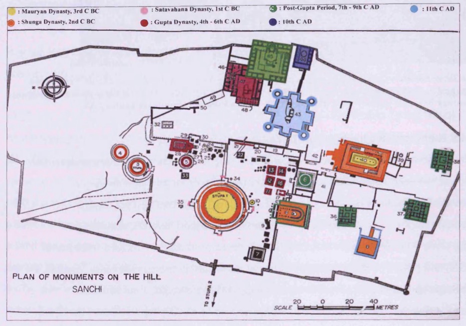 Colour-Coded Map of Sanchi