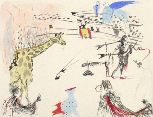 Surrealistic Bullfight Burning Giraffe