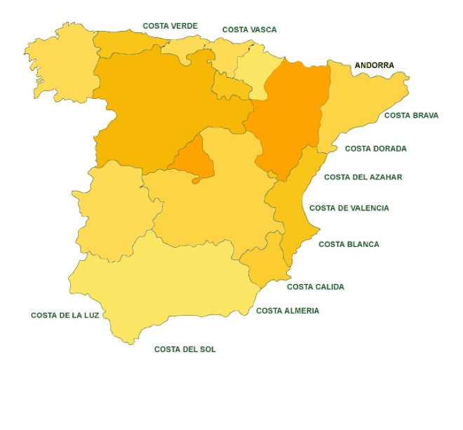 Spanish Costas Map