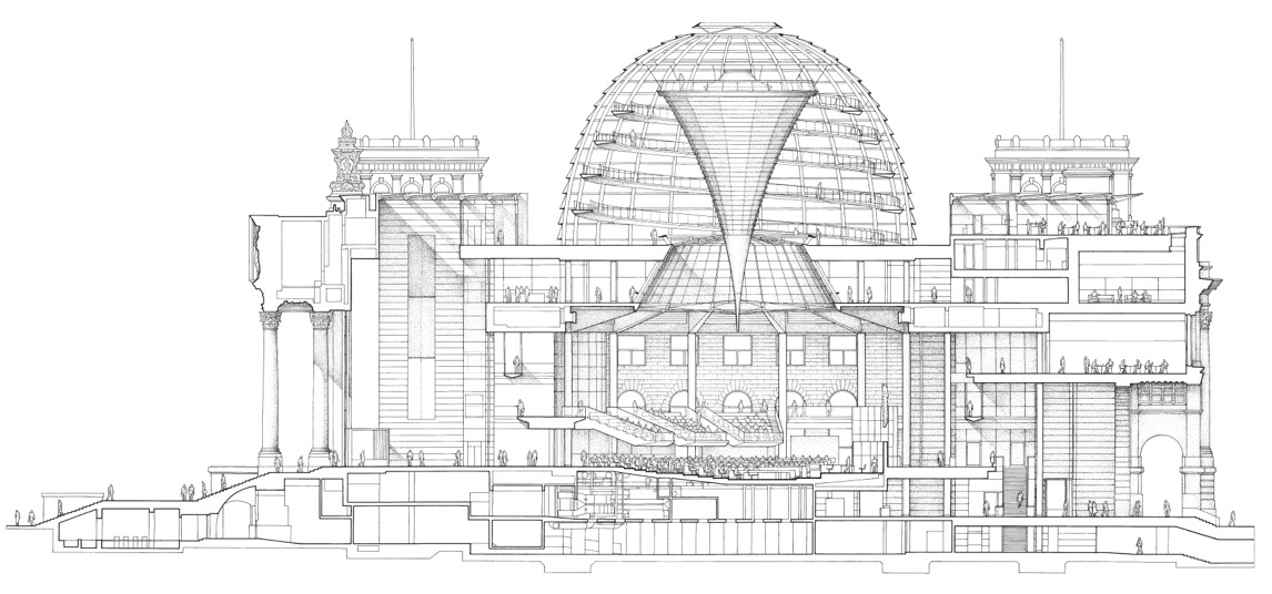 Section through New Reichstag